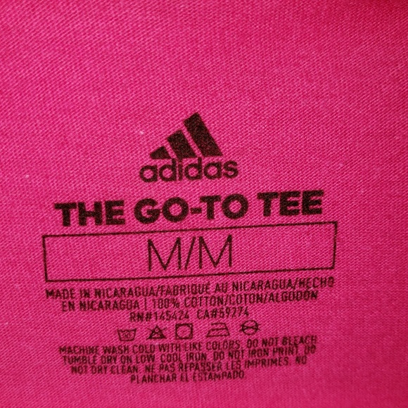 Adidas pink t-shirt sz medium short sleeves gym - Picture 3 of 4